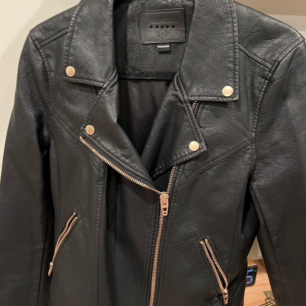 Blank NYC faux leather moto jacket